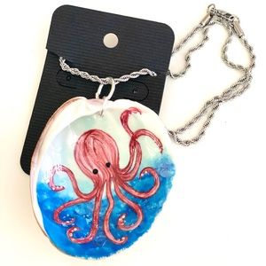 Large Handpainted Octopus Pendant